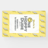 "One Happy Dude" Retro 1e verjaardagsfeest Welkom Spandoek (Horizontaal)