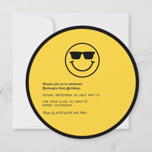 "One Happy Dude" Retro 1e verjaardagsfeestje Kaart (Achterkant)