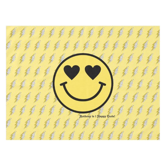 "One Happy Dude" Retro 1e verjaardagsfeestje Tafelkleed (Voorkant (Horizontaal))