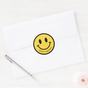 "One Happy Dude" Retro 1e verluisfeestje Ronde Sticker
