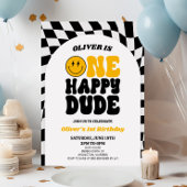 One Happy Dude Retro Arch Eerste 1e Verjaardagsfee Kaart