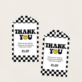 One Happy Dude Smile 1e Verjaardag Bedankt Tags Cadeaulabel