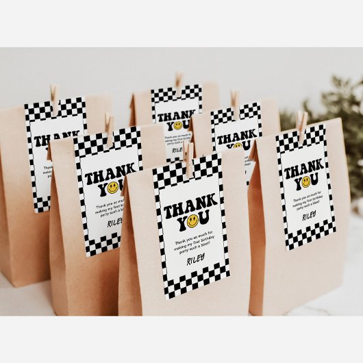 One Happy Dude Smile 1e Verjaardag Dank u Labels Cadeaulabel