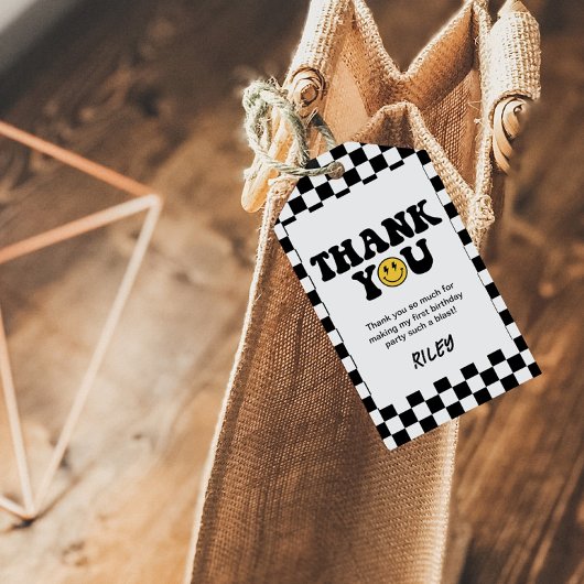 One Happy Dude Smile 1e Verjaardag Dank u Labels Cadeaulabel