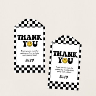 One Happy Dude Smile 1e Verjaardag Dank u Labels Cadeaulabel