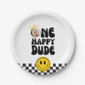 One Happy Dude Smiling Face Fotopapier Bord (Voorkant)