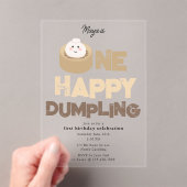 One Happy Dumpling Invite 1st  First Birthday Cute Acryl Uitnodigingen (Insitu (Draagbaar))
