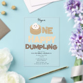 One Happy Dumpling Invite 1st  First Birthday Cute Acryl Uitnodigingen (Insitu (Huwelijk))
