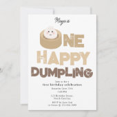 One Happy Dumpling Invite 1st  First Birthday Cute Kaart (Voorkant)
