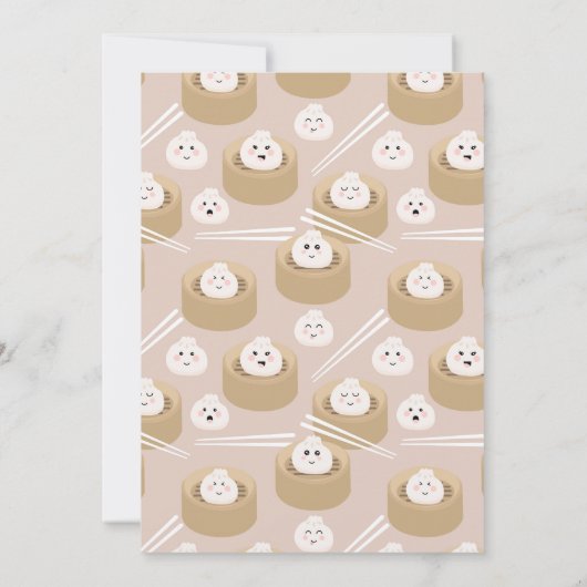 One Happy Dumpling Invite 1st  First Birthday Cute Kaart (Achterkant)
