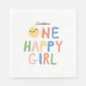 One Happy Girl Birthday Invite 1st Birthday Sun Servet (Voorkant)