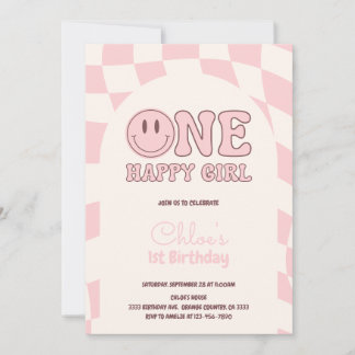 One Happy Girl Invitation Kaart