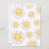 One Happy Girl Sun 1st Birthday Pink Green Kaart (Achterkant)