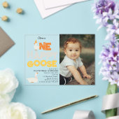 One Happy Goose Invite 1st  First Birthday Photo Acryl Uitnodigingen (Insitu (Huwelijk))