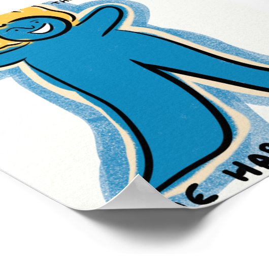 "One Happy Lymphie" 6-inch x6 afdrukken - witte ac Poster