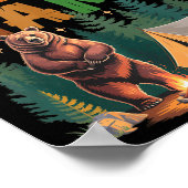 One Happy Mama Camper 1st Birthday Camng Bear  Poster (Hoek)