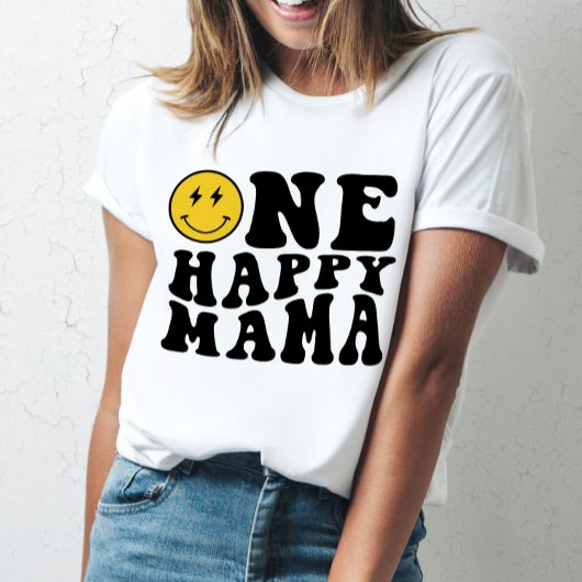 One Happy Mama Matching Birthday T-shirt voor mama