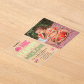 One Happy Melon 1st Summer Birthday Photo Acryl Uitnodigingen (Laagn)