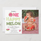 One Happy Melon 1st Summer Birthday Photo Kaart (Voorkant)