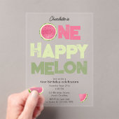One Happy Melon Invite 1st Summer Birthday Acryl Uitnodigingen (Insitu (Draagbaar))