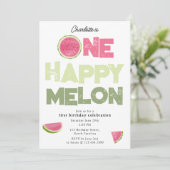 One Happy Melon Invite 1st Summer Birthday Kaart (Staand voorkant)