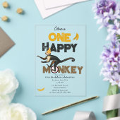 One Happy Monkey Cute Invite 1st First Birthday Acryl Uitnodigingen (Insitu (Huwelijk))