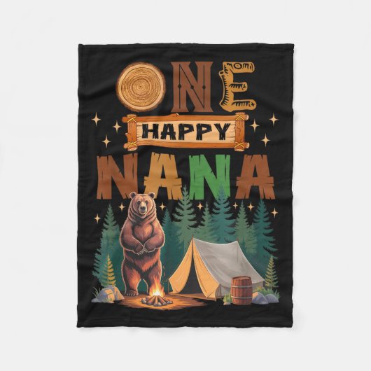 One Happy Nana Camper 1st Birthday Camng Bear  Fleece Deken (Voorkant)