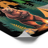 One Happy Nana Camper 1st Birthday Camng Bear  Poster (Hoek)