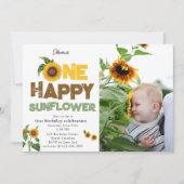 One Happy Sunflower 1st Summer Birthday Photo Kaart (Voorkant)
