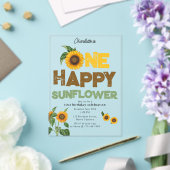 One Happy Sunflower Invite 1st Summer Birthday Acryl Uitnodigingen (Insitu (Huwelijk))