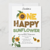 One Happy Sunflower Invite 1st Summer Birthday Kaart (Voorkant)