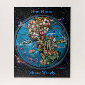 One Home Planet Earth Deel verstandig Legpuzzel (Verticaal)