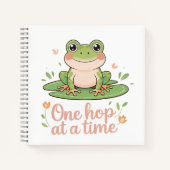 One Hop at a Time | Frog on Lily Pad Notebook Notitieboek (Voorkant)