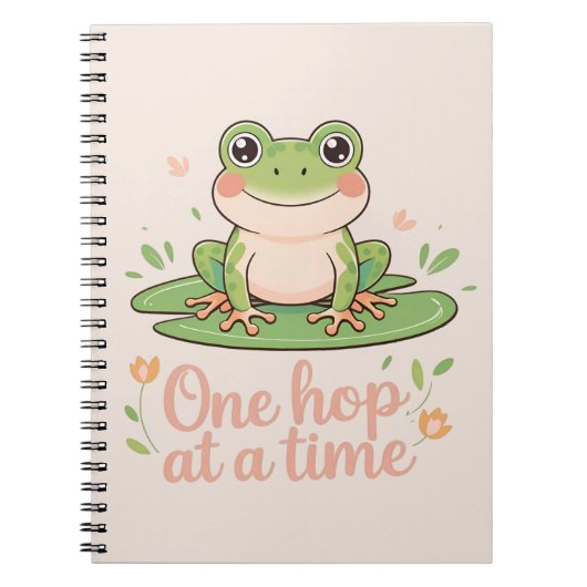 One Hop at a Time | Frog on Lily Pad Notitieboek (Voorkant)