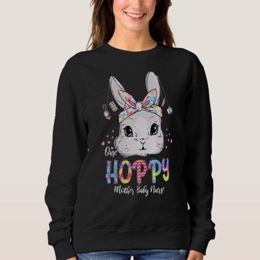 One Hoppy Moeder Baby Zurse Bunny Easter Chri Trui (Voorkant)
