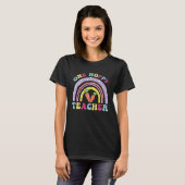 One Hoppy Teacher Rainbow  Teacher Easter Day 2023 T-shirt (Voorkant volledig)