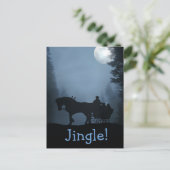 One Horse Open Sleigh Briefkaart Xmas Holiday (Staand voorkant)