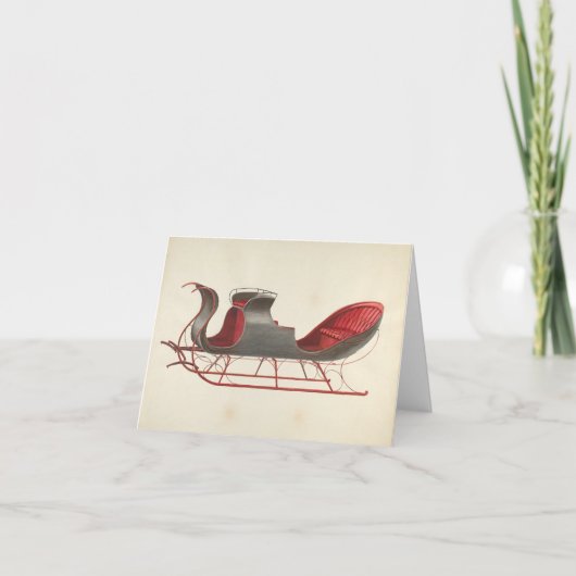 One Horse Open Sleigh - Kerst Feestdagen Kaart (Voorkant)