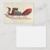 One Horse Open Sleigh - Kerst Notitiekaartje (Voorkant / Achterkant)