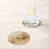 One Horse Open Sleigh Race Kerstmis Ronde Kartonnen Onderzetter (Insitu)