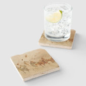 One Horse Open Sleigh Race Kerstmis Stenen Onderzetter (Zijkant)