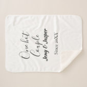 One hot couple add name since 20XX year date Sherpa Deken (Voorkant (horizontaal))