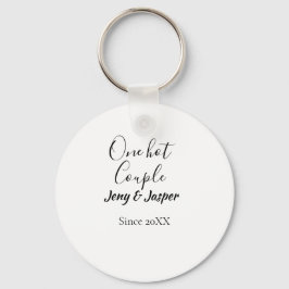 One hot couple add name since 20XX year date Sleutelhanger