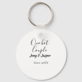 One hot couple add name since 20XX year date Sleutelhanger (Achterkant)