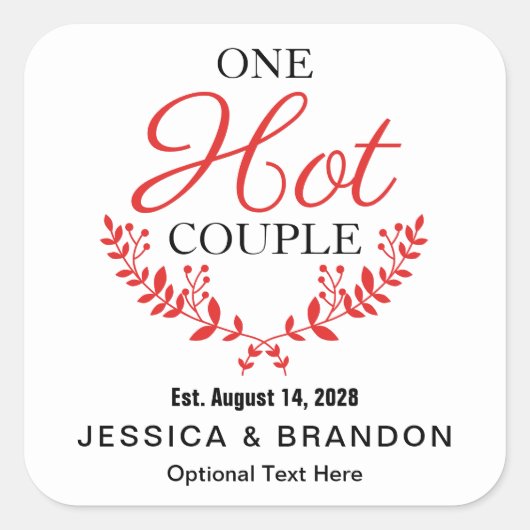 One Hot Couple Vierkant Label HS036sqn (Voorkant)