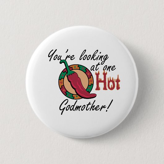 One Hot Godmoeder Ronde Button 5,7 Cm (Voorkant)