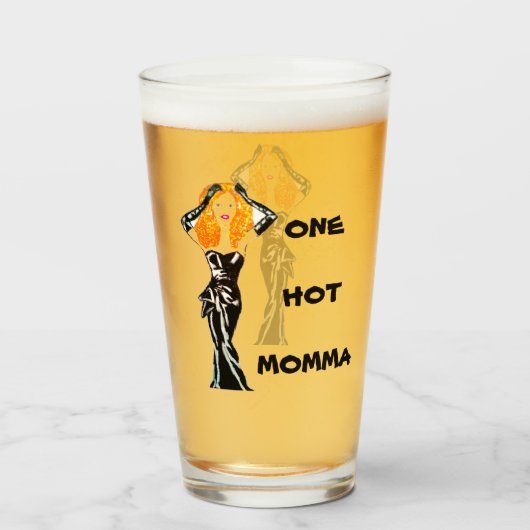 ONE HOT MOMMA  GLAS (Voorkant gevuld)