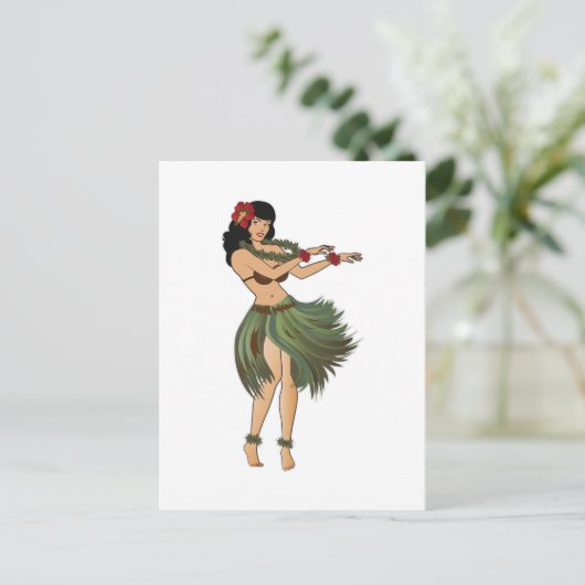 One Hula Girl Dancing Briefkaart (Staand voorkant)