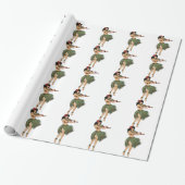 One Hula Girl Dancing Cadeaupapier (Uitgerold)