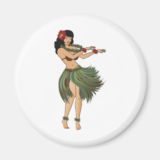 One Hula Girl Dancing Magneet (Voorkant)